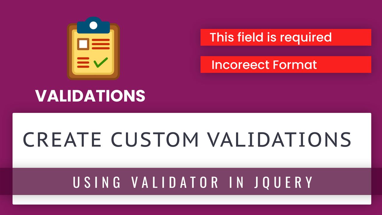 Custom social media validations with validator jQuery